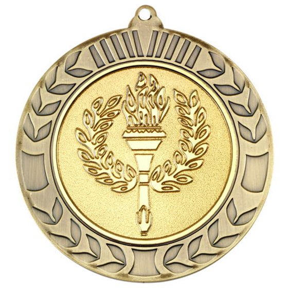 Wreath Medal (2in Centre) - Antique Gold 2.75in (70mm)