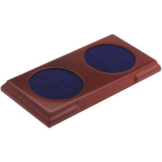 Picture of Rectangle Wooden Base - (2 x 76mm Recess)      8.75 x 4.25in (222 X 108mm)