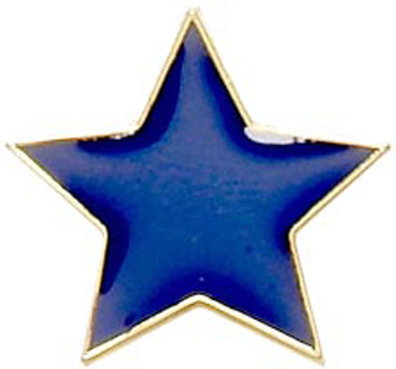 Badge20 Flat Star Blue (blue) (0.75 Inch (20mm) Diameter)