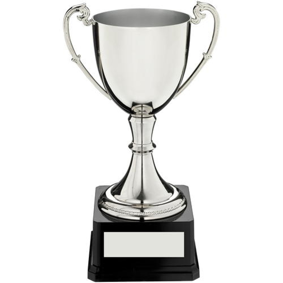 Nickel Plated Cup On Heavyweight Base Trophy - 10.75in (273mm)