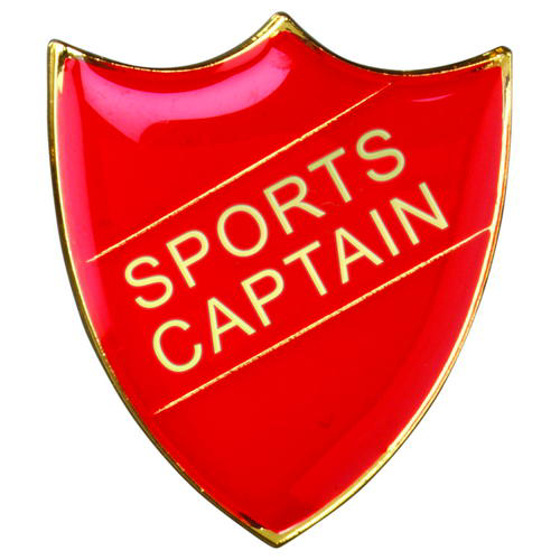 Picture of School Shield Badge (sports Captain) - Red     1.25in (32mm)