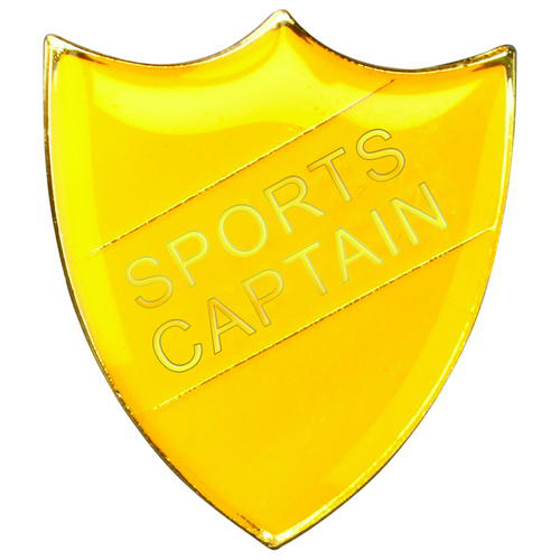 Picture of School Shield Badge (sports Captain) - Yellow 1.25in (32mm)