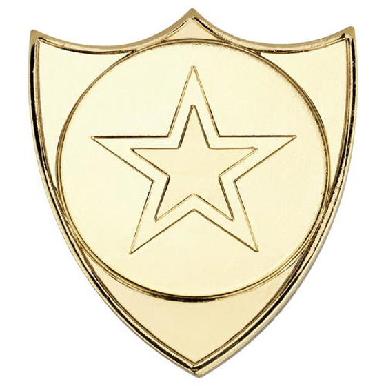 Picture of Shield Badge (1in Centre) - Gold - 1.5in (38mm)