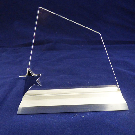 Glass Siver Star Award. 130mm