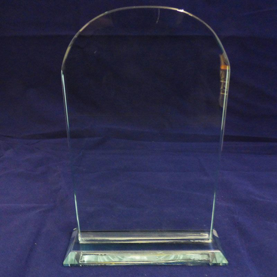 Picture of Clear Arched Shaped Glass Award. 225mm