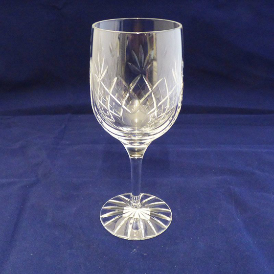 Picture of Glass Cut Panel Wine Glass / Goblet. 180mm