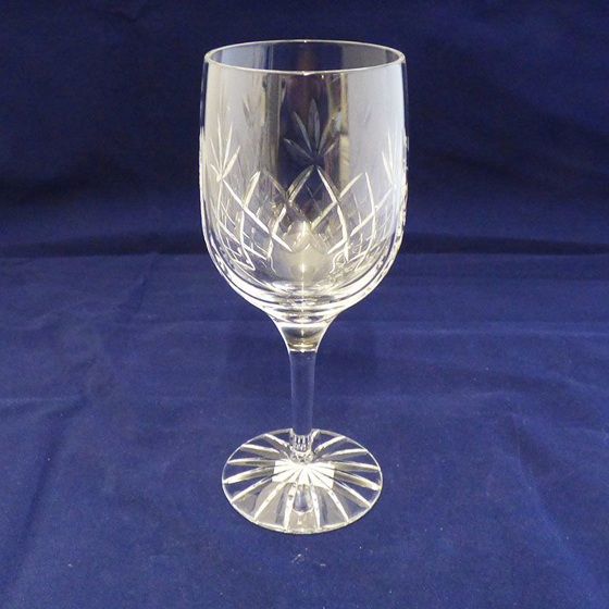 Glass Cut Panel Wine Glass / Goblet. 180mm