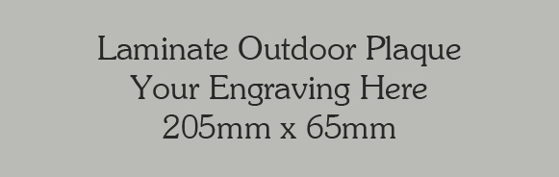 Silver/grey Colour Outdoor Laminate Plaque 150mm x 80mm