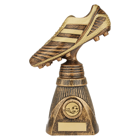 World Striker Deluxe Football Boot Award Antique Bronze & Gold 230mm