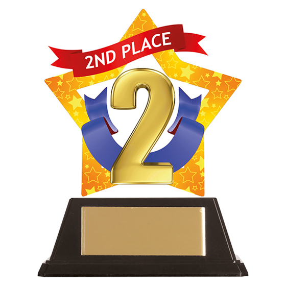 Mini-Star 2nd Place Acrylic Plaque 100mm