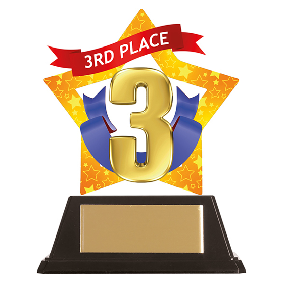 Mini-Star 3rd Place Acrylic Plaque 100mm