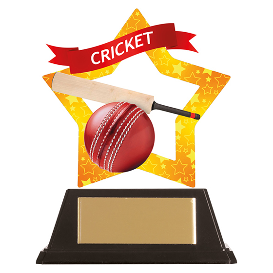 Mini-Star Cricket Acrylic Plaque 100mm