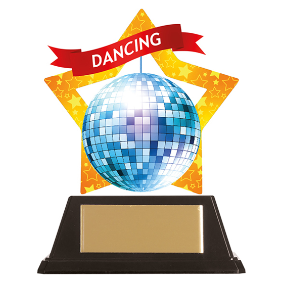 Mini-Star Glitter Ball Acrylic Plaque 100mm