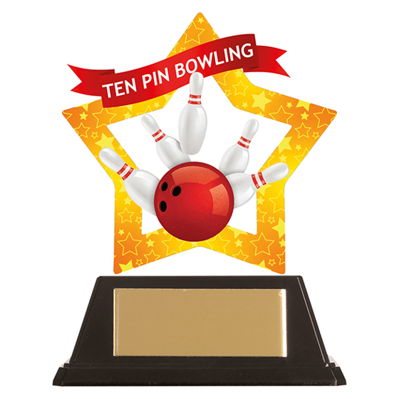 Mini-Star Tenpin Bowling Acrylic Plaque 100mm