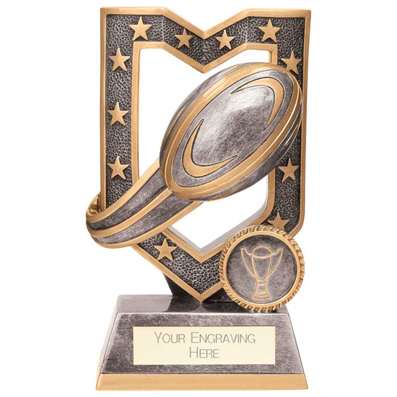Picture of Apex Rugby Award Antique Silver 140mm