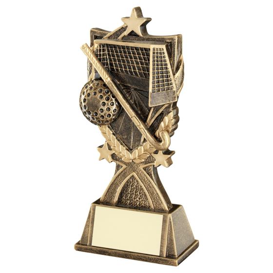 Picture of Brz/gold Hockey '3 Star Wreath' Series With Plate - 7.25in
