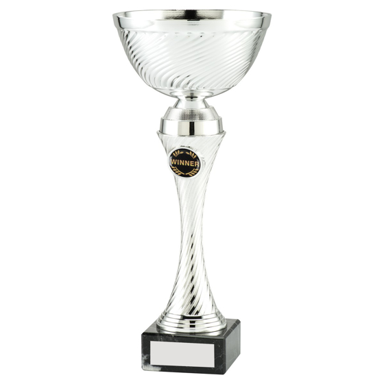 Picture of Silver Narrow Stem Trophy Cup With Plate (1in Centre) - 8.75in