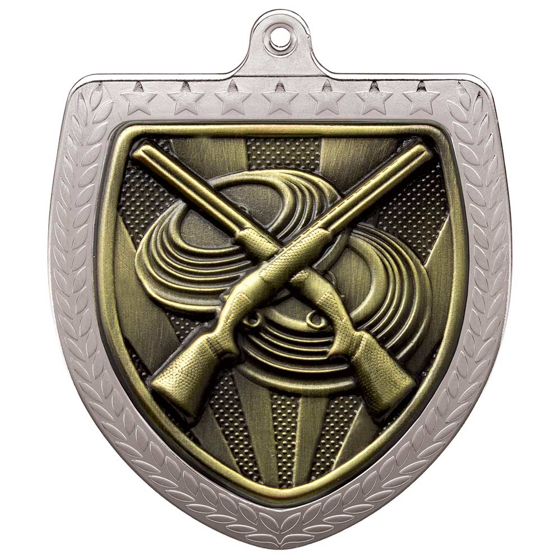 Picture of Cobra Clay Pigeon Shooting Shield Medal Silver 75mm