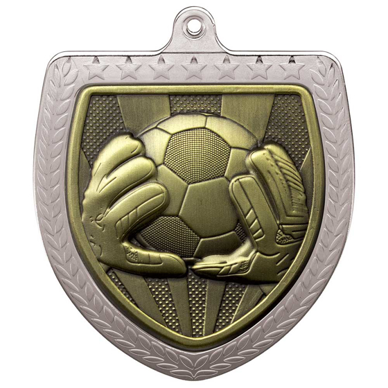 Picture of Cobra Football Goal Keeper Shield Medal Silver 75mm