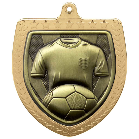 Picture of Cobra Football Shirt & Ball Shield Medal Gold 75mm
