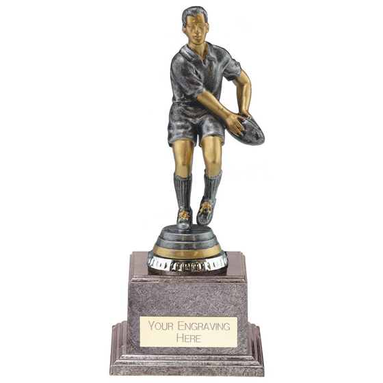 Picture of Cyclone Rugby Player Male Antique Silver 185mm