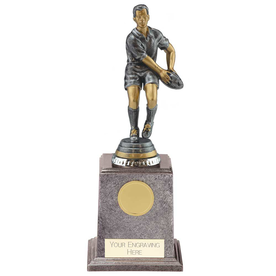 Picture of Cyclone Rugby Player Male Antique Silver 225mm