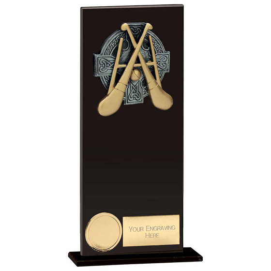 Picture of Euphoria Hero GAA Hurling Glass Award Jet Black 200mm