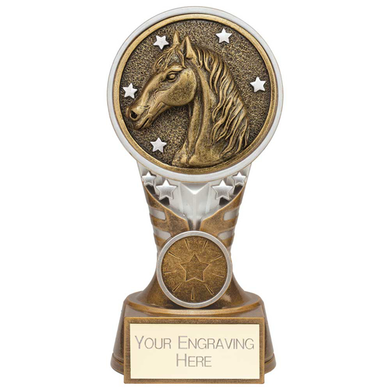 Picture of Ikon Tower Equestrian Award Antique Silver & Gold 150mm