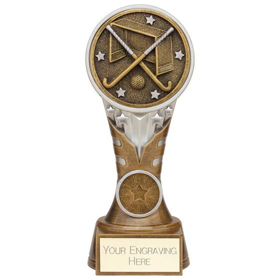 Picture of Ikon Tower Hockey Award Antique Silver & Gold 175mm