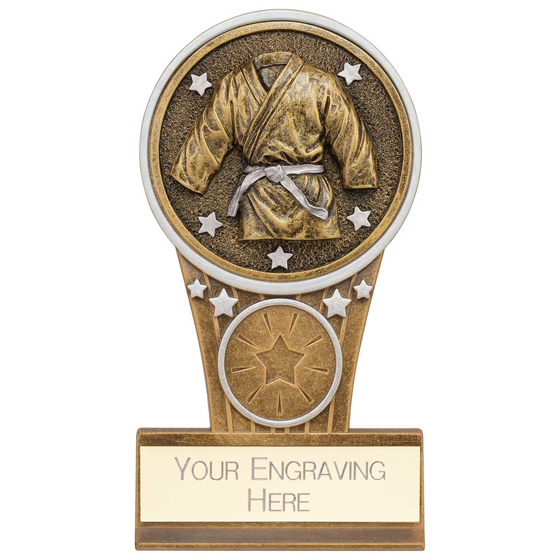 Picture of Ikon Tower Martial Arts Award Antique Silver & Gold 125mm