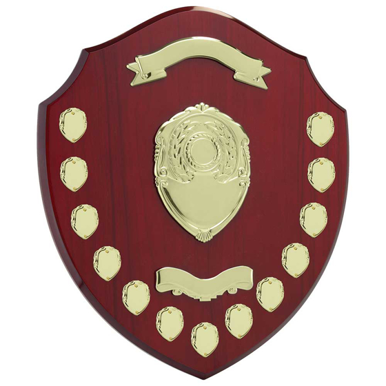 Picture of Mountbatten Annual Shield Rosewood & Gold 13yr 405mm