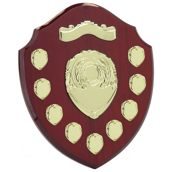 Picture of Mountbatten Annual Shield Rosewood & Gold 9yr 305mm