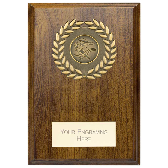Picture of Reward Wreath Plaque Walnut 150x110mm