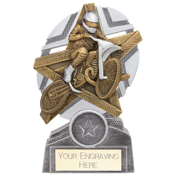 Picture of The Stars Motorcross Plaque Award Silver & Gold 130mm