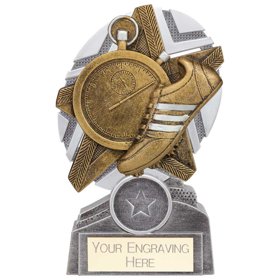 Picture of The Stars Running Plaque Award Silver & Gold 130mm