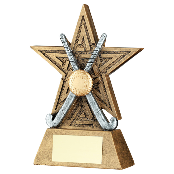 Picture of Brz/pew/gold Hockey Star Line Series With Plate - 5in