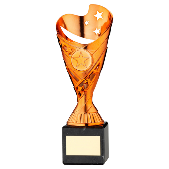 Picture of Copper Plastic 'sabre' Cup On Black Marble Assembled Trophy (1" Cen) - 9in