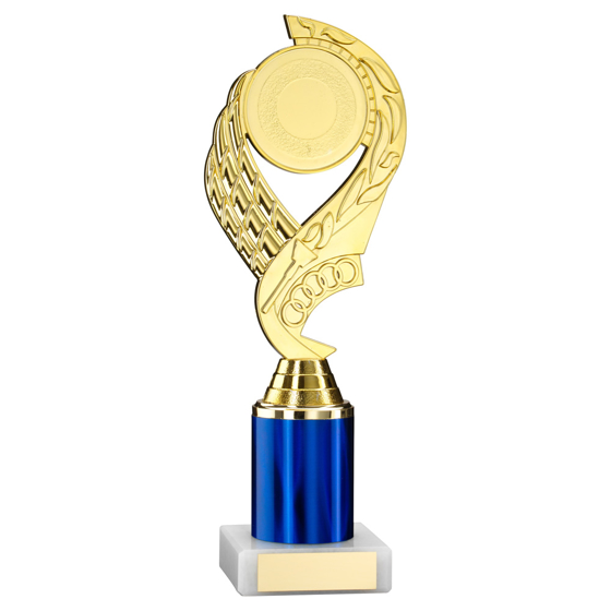 Picture of Gold/blue  'olympic' Holder Assembled On Marble (2" Cen/1" Tube) - 8in