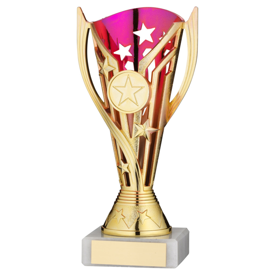 Picture of Gold/purple Plastic 'flash' Cup Assembled On Marble (1in Cen) - 7in