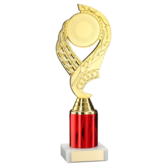 Picture of Gold/red  'olympic' Holder Assembled On Marble (2" Cen/3" Tube) - 10in