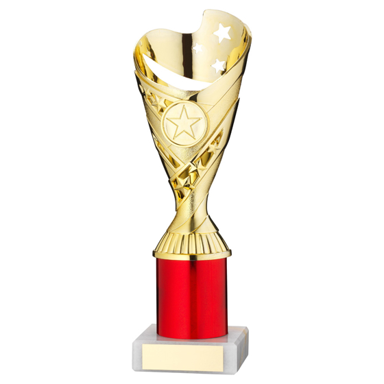Picture of Gold/red Plastic 'sabre' Cup Assembled On Marble (1in Cen) - 10in