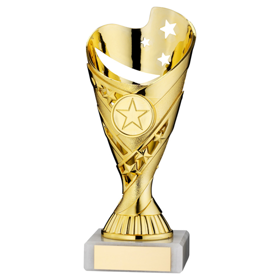Picture of Gold/red Plastic 'sabre' Cup Assembled On Marble (1in Cen) - 7in
