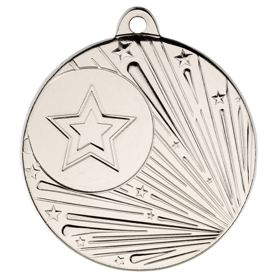 Picture of SHOOTING STAR MEDAL (1in CENTRE) SILVER - 2in
