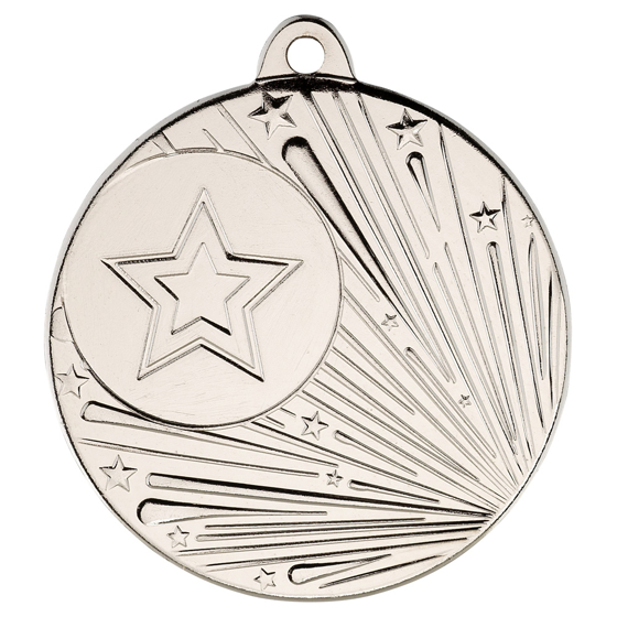 Picture of Shooting Star Medal (1in Centre) Silver - 2in