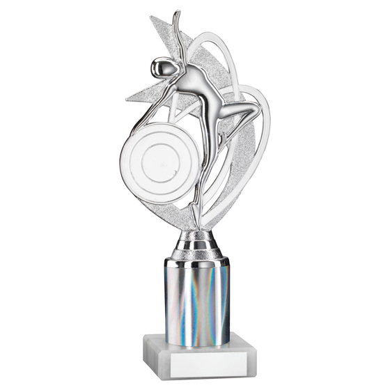 Picture of Silver 'dance/gym' Figure Assembled On Marble (2" Cen/1" Tube) - 8in