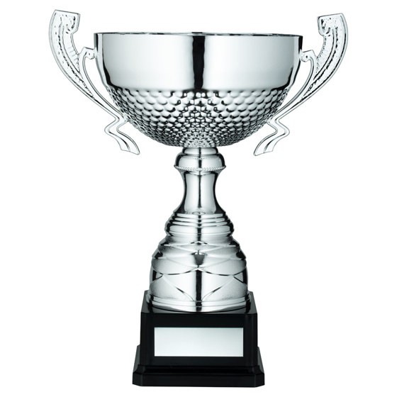 Picture of Silver Half Bowl With Handles Assembled Trophy And Plate - 11.5in