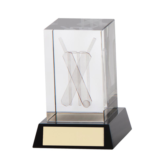 Picture of Conquest Cricket 3d Crystal Award 100mm