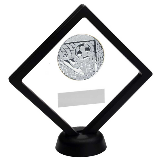 Picture of Black/clear Plastic Box With Football Insert Trophy Silver - 6in