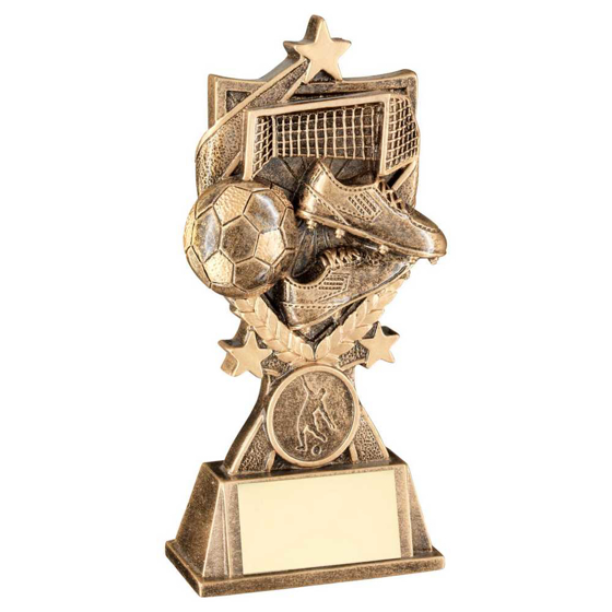 Picture of Brz/gold Football '3 Star Wreath' Series With Plate (1in Centre) - 7.25in