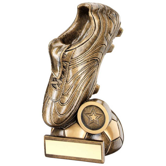 Picture of Brz/gold Football Boot On Half Ball Base With Plate (1in Centre) - 5.5in